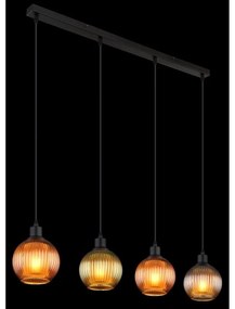 Lustra suspendata design modern ZUMBA 4L negru/multicolor