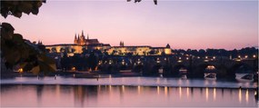 Tablou cu palatul din Praga și Vltava (120x50 cm)