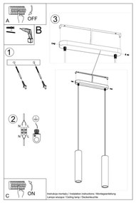 Sollux SL.0654 - Lustr LUVO 2xGU10/40W/230V beton/negru pe cablu