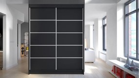 Dulap cu uși glisante Bianca IV (negru) (fără iluminare). 1059135
