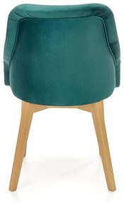 Set masa extensibila Tiago L140-220 cm + 4 scaune Toledo 2 verde/stejar miere