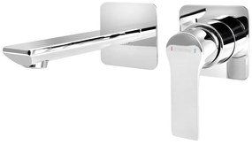 Baterie argintiu-lucios pentru chiuvetă încastrată (1 ieșire) Pax – Sapho