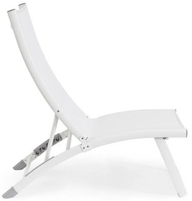 Șezlong de grădină alb din metal Taylor – Bizzotto