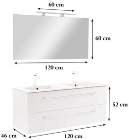 Mobilier complet de baie Vario Clam 120 alb-alb
