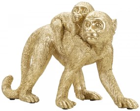 Statueta aurie din polirasina, 29,5 x 11,5 x 18,5 cm, Monkeys Mauro Ferreti