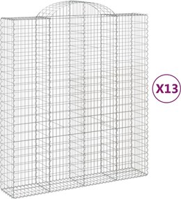 vidaXL Coșuri gabion arcuite, 13 buc 200x50x220/240cm, fier galvanizat