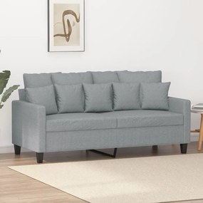 Canapea cu 2 locuri, gri deschis, 140 cm, material textil