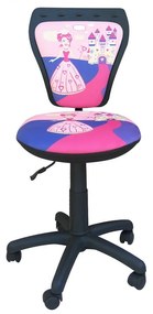 Scaun de birou pentru copii Ministyle GTS Princess, textil fantasy cu model