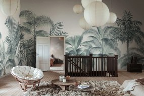Fototapet, Retro Jungle, Turquoise, Rebel Walls