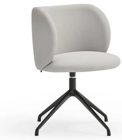 Scaun de sufragerie gri deschis tapițat Mogi – Teulat