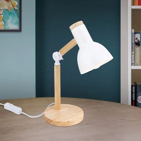 Veioza/Lampa de birou reglabila ANIKA lemn/alb