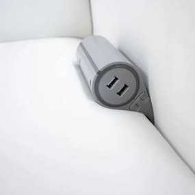 Priză electrică Sofa Box Design Light, 1 priză Schuko, 2 x USB, gri Gri, Metal/Plastic