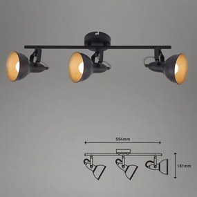 Spot 3x E14, 40W, 230V, negru