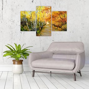 Tablou - Alee romantică de-a lungul apei, pictură în ulei (90x60 cm)