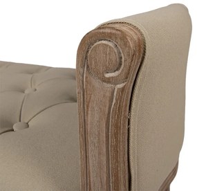 Bancheta shabby chic 2 locuri, bej, stofa, 113x44x60 cm