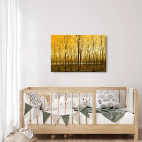 Tablou cu pădure în apus de soare (90x60 cm)