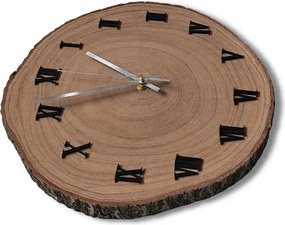 SENTOP | copy of Ceas de perete din lemn brut cu cifre negre și scoarță | KORR