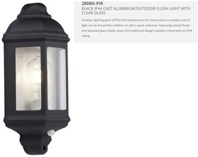 Aplica de exterior cu senzor de miscare Outdoor 280BK-PIR SRT