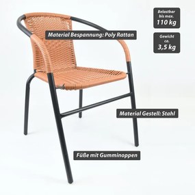 Sada de scaune de grădină stivuibile, în culorile gri/petrec