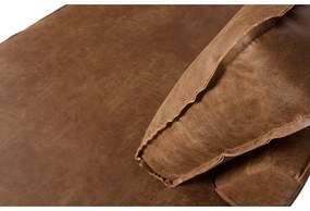 Colțar maro cu tapițerie din imitație de piele (cu colț pe partea dreaptă/în formă de ”L”) Rodeo – WOOOD