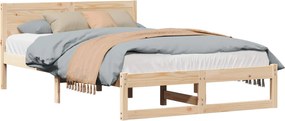 vidaXL Cadru de pat natural 120 x 200 cm Lemn de pin masiv