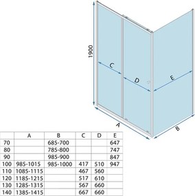 Cabina de dus Rea Primo Slide 100x70 crom