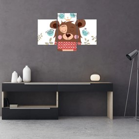 Tablou - Ursulețul cu păsărele (90x60 cm)