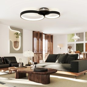 HOMCOM Lampă de tavan LED Modernă cu Intensitate Reglabilă, Putere 40W, Negru | Aosom Romania