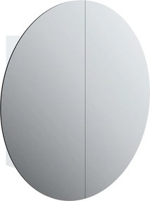 vidaXL Dulap de baie cu oglindă rotundă și LED, alb, 54x54x17,5 cm