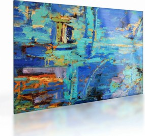 Tablou pe sticlă - pictură abstractă în ulei (70x50 cm)