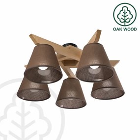 Lustră aplicată Brilagi ANTHONY 5xE14/40W/230V stejar/maro