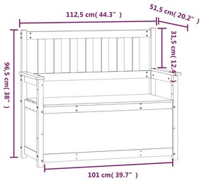 Banca, alb, 112,5x51,5x96,5 cm, lemn masiv de pin Alb