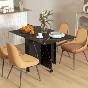HOMCOM Masă Pliabil Multifuncțional Con Roți E 2 Extensii In Lemn 120x80x73cm | Aosom Romania