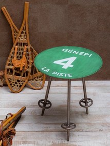 Măsuță laterală verde din metal, Ø45 cm, Génépi 4