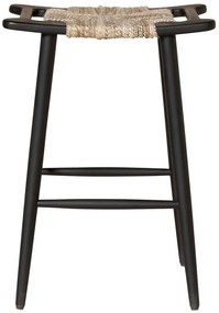 Scaun de bar fara spatar, din lemn de acacia si lana impletita, " Ovira "