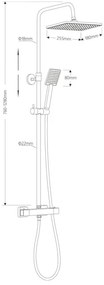Set de duș cu baterie termostatică Aqualine TALIA crom lucios