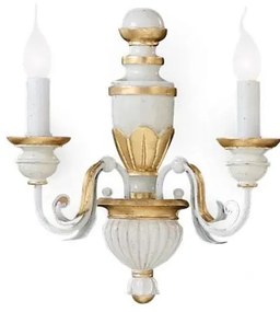 Lampă de perete Ideal Lux FIRENZE 2xE14/40W/230V alb/auriu