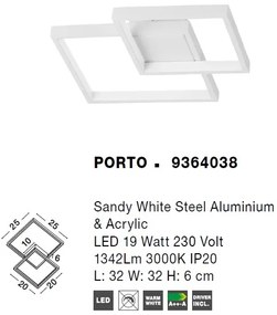 Lustra LED aplicata design modern geometric PORTO 19W NVL-9364038