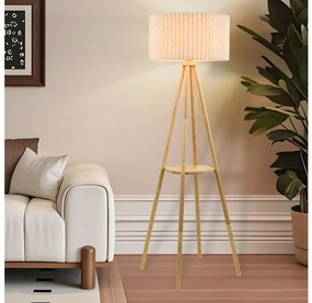 Brilagi - Lampă de podea NORDIC WAVE 1xE27/15W/230V lemn de cauciuc/in