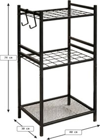 Raft metalic GARDEN GRID 74x40 cm, negru