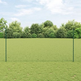 vidaXL Îngrădire cu stâlpi Verde 1.5 x 100 m Oțel