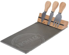Tăviță pentru brânzeturi și gustări + 3 cuțite incluse în set