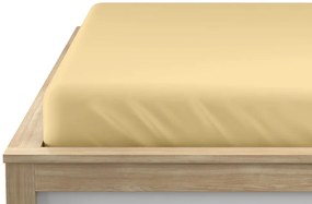 Cearsaf cu elastic din microfibra crem 90 x 200 cm