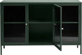 Vitrină din metal Unique Furniture Bronco, înălțime 85 cm, verde