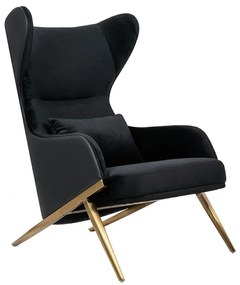 Fotoliu modern elegant HAMPTON VELVET negru