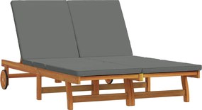 vidaXL Șezlong 2-persoană Maro 63 x 199 x 85 cm Lemn Solid de Acacia