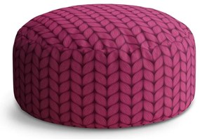 Taburet Circle motiv tricotat fucsia, roz