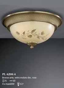 Plafoniera din alama cu sticla decorata design italian D-50cm 6208