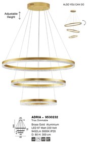 Lustra LED suspendata design elegant ADRIA D-80cm