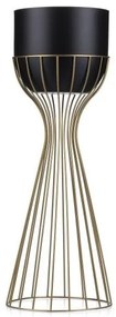 Ghiveci metalic de flori LOFT 56x20 cm auriu/negru